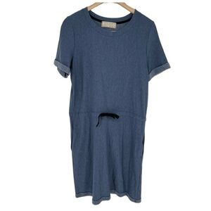 Sinuous Blue Tie‎ Waist Tshirt Dress
